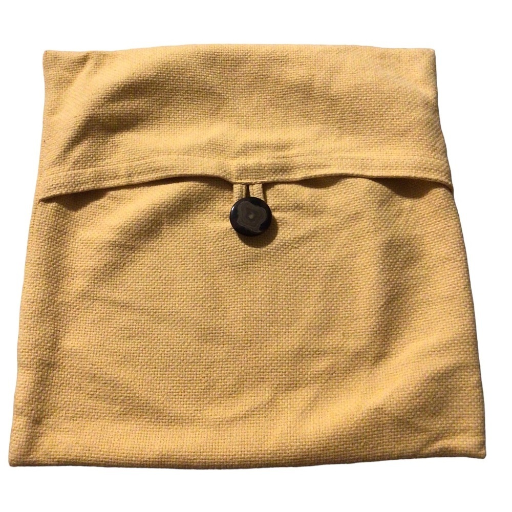 Noble Excellence Pillow Cover Yellow Large Button Cottagecore Farmhouse Boho